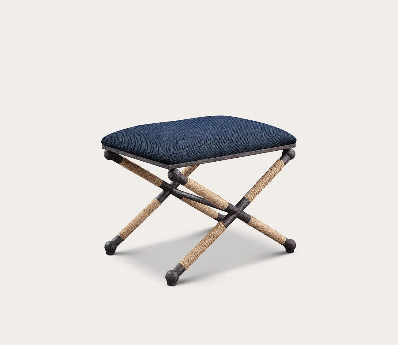 Uttermost Firth Small Navy Fabric Bench - Image 11