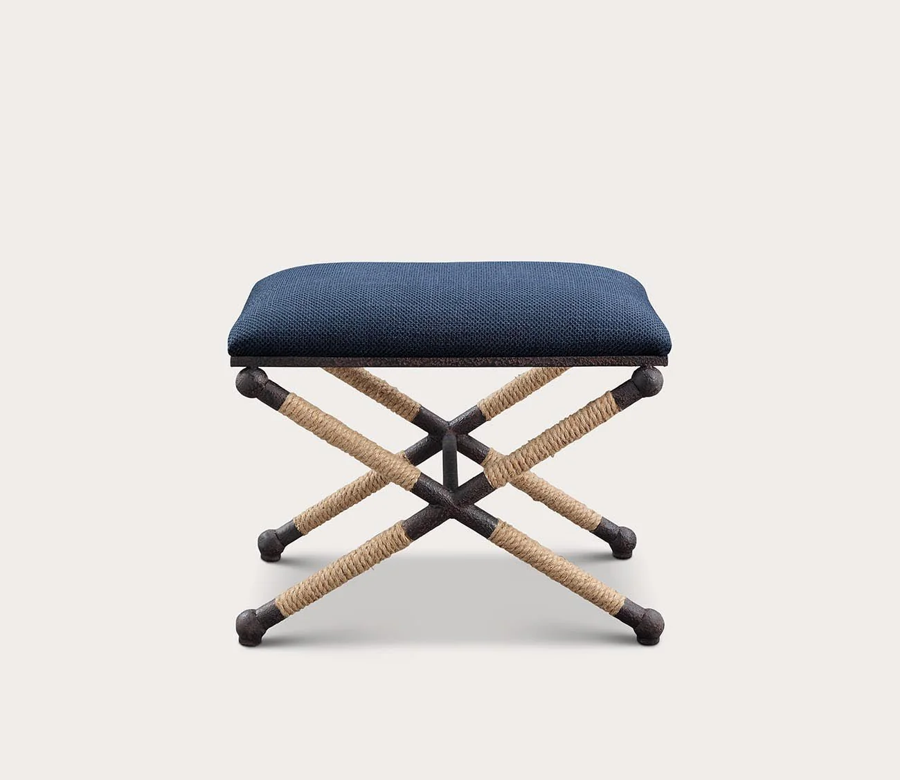 Uttermost Firth Small Navy Fabric Bench - Image 12