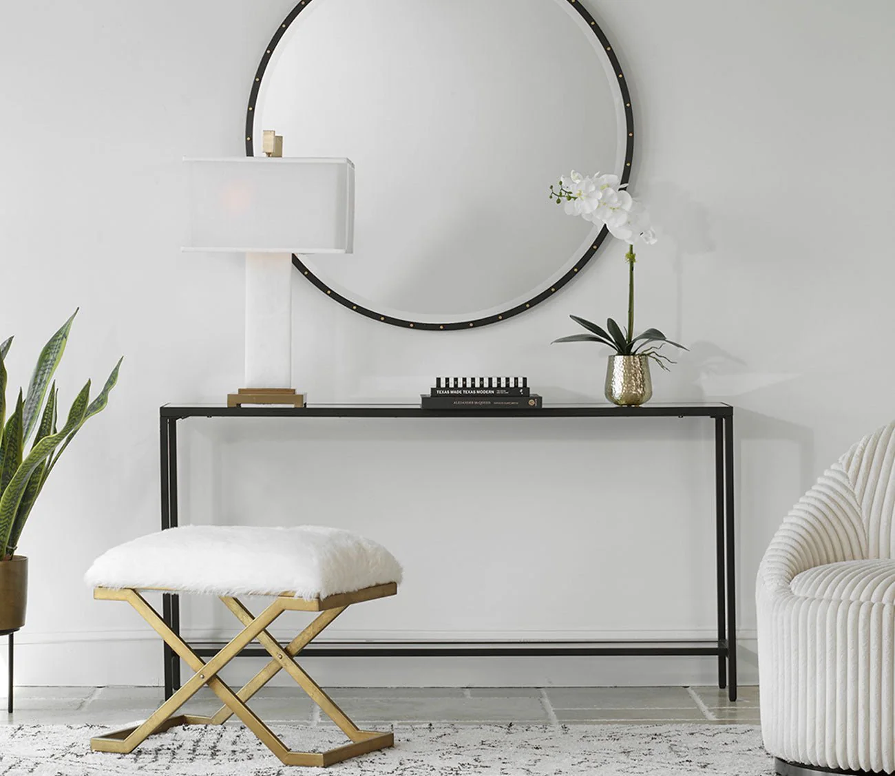 Uttermost Hayley Black Console Table - Image 3