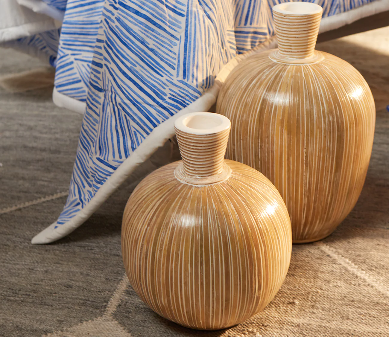 Uttermost Islander White Washed Vases Set of 2 - Image 3